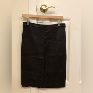 Vince black leather pencil skirt